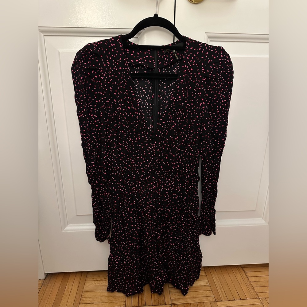 Maje polka dot long sleeve romper